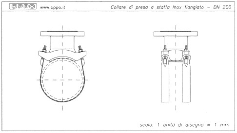 Collare di presa a staffa inox flangiato