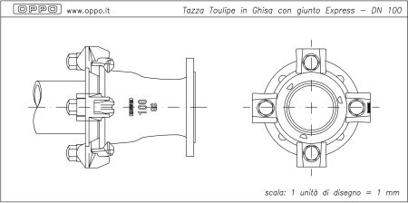 Tazza Toulipe in Ghisa con giunto Express