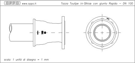 Tazza Toulipe in Ghisa con giunto Rapido