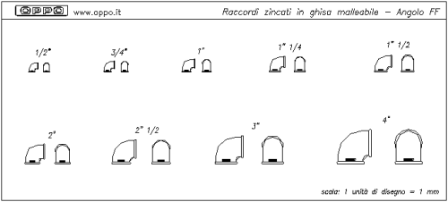 Raccordi zincati in Ghisa malleabile - Angolo FF