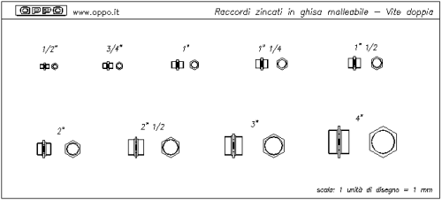 Raccordi zincati in Ghisa malleabile - Vite doppia