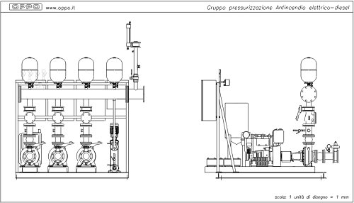 Gruppo pressurizzazione antincendio elettrico-diesel