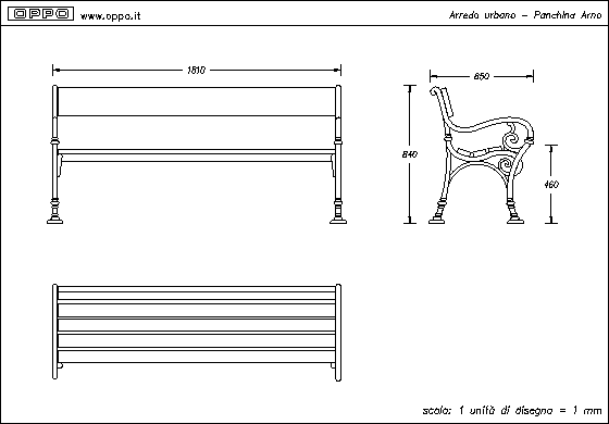 Disegno Panchina Arno