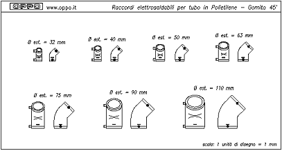 Raccordi elettrosaldabili per tubo in Polietilene - Gomito 45°