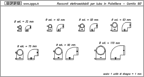 Raccordi elettrosaldabili per tubo Polietilene - Gomito 90°