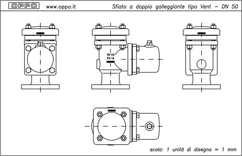 Sfiato in ghisa doppio galleggiante tipo Vent