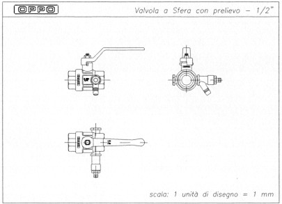 Valvola a sfera con prelievo