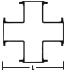 Croce a quattro flange Ghisa