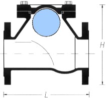 Valvola di ritegno a sfera mobile flangiata